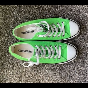 Unisex lime green chucks. Barely worn. mens 7 womens 9